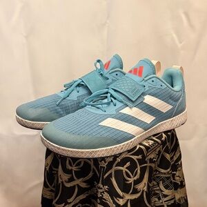 Adidas Blue weight lifting shoes with White Accents